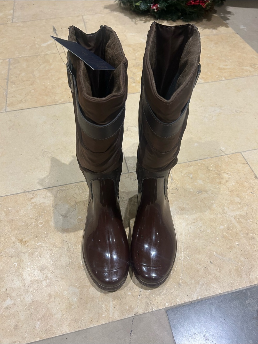 London Fog Brown Women's Winter Rain Boots